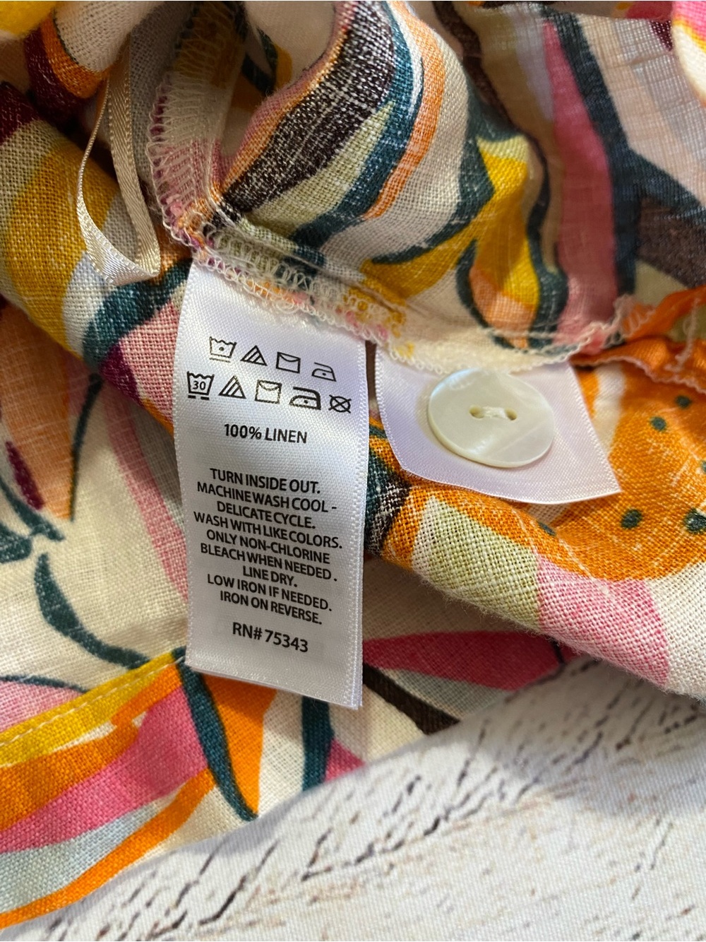 C&C California Linen Multicolour Leaf-Print Button Tank Top Large - Picture 11 of 11